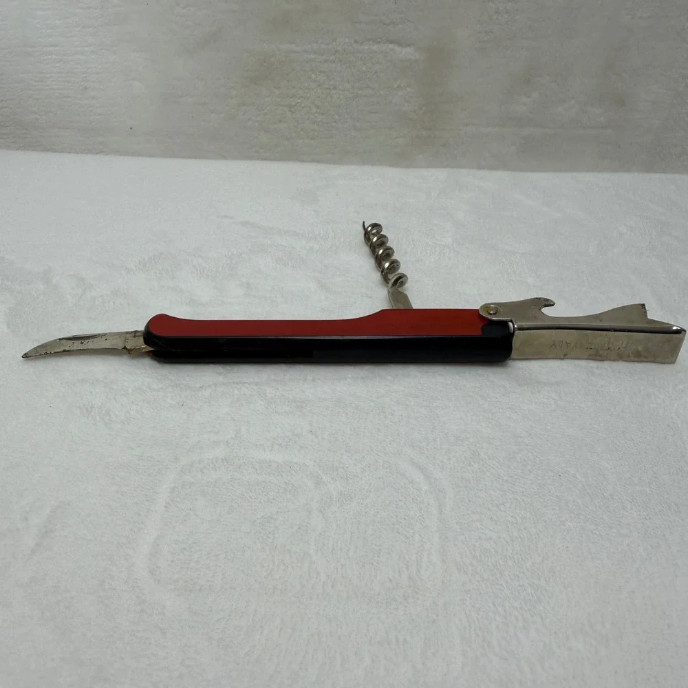 VTG Hoffritz Waiters Corkscrew Wine‎ Bottle Opener Red Multi Tool Made in Italy